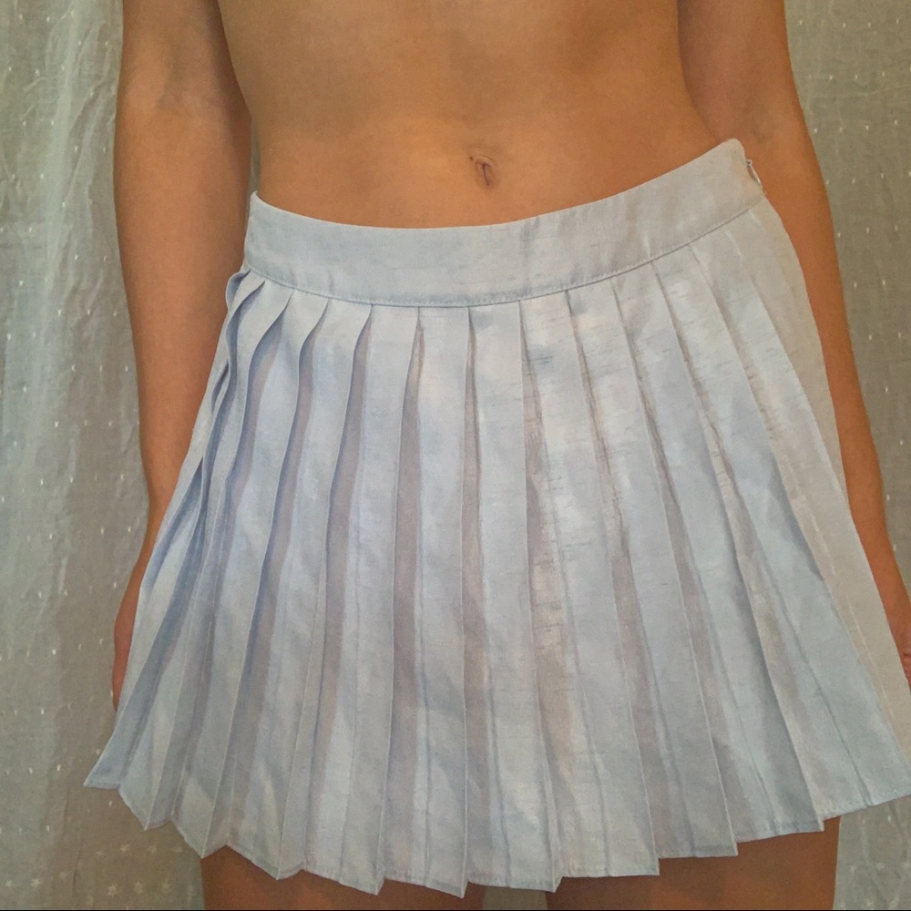 Urban Outfitters Silver Metallic Pleated Skort